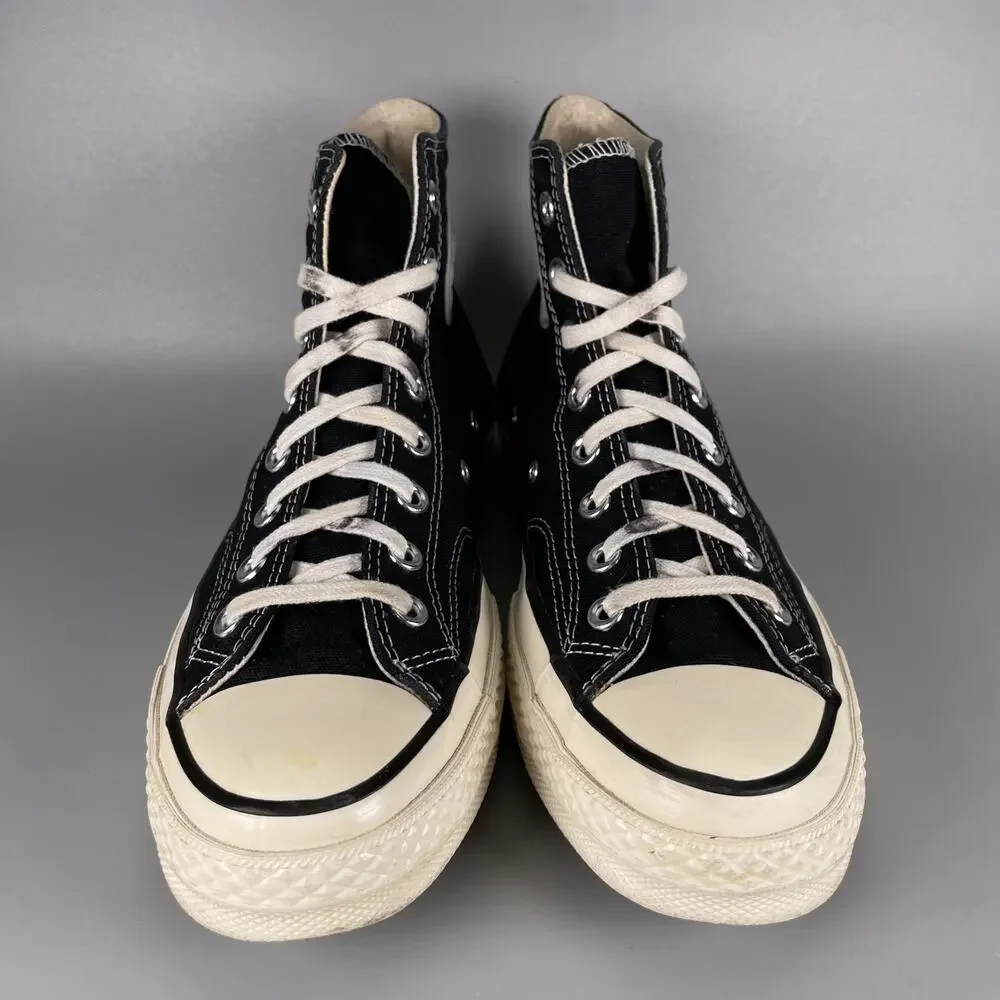 Men's 7 Women's 9 Converse Chuck 70 Hi Black Egret High Top Sneakers Casual Shoe
